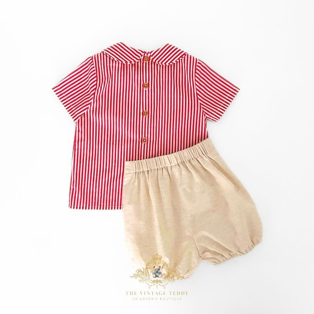 NWT Handsome Boys Dress Shirt & Shorts 2 Piece Outfit Celebration Wear Suit 9M - Picture 2 of 5